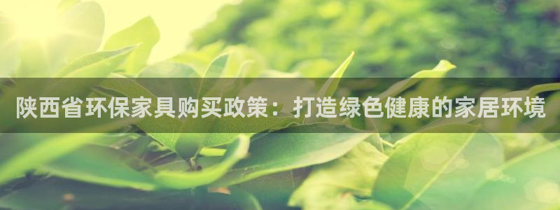 杏耀登录测速：陕西省环保家具购买政策：打造绿色健康的家居环境