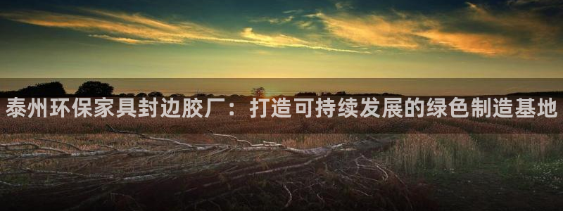 杏耀平台代理怎么赚钱：泰州环保家具封边胶厂：打造可持续发展的